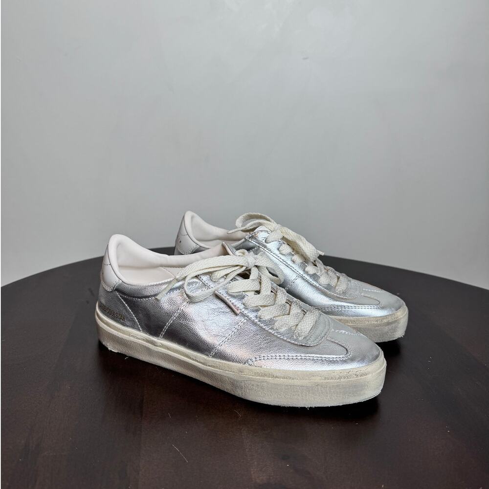 Golden Goose Soul-Star Metallic Leather Sneakers - Size 36